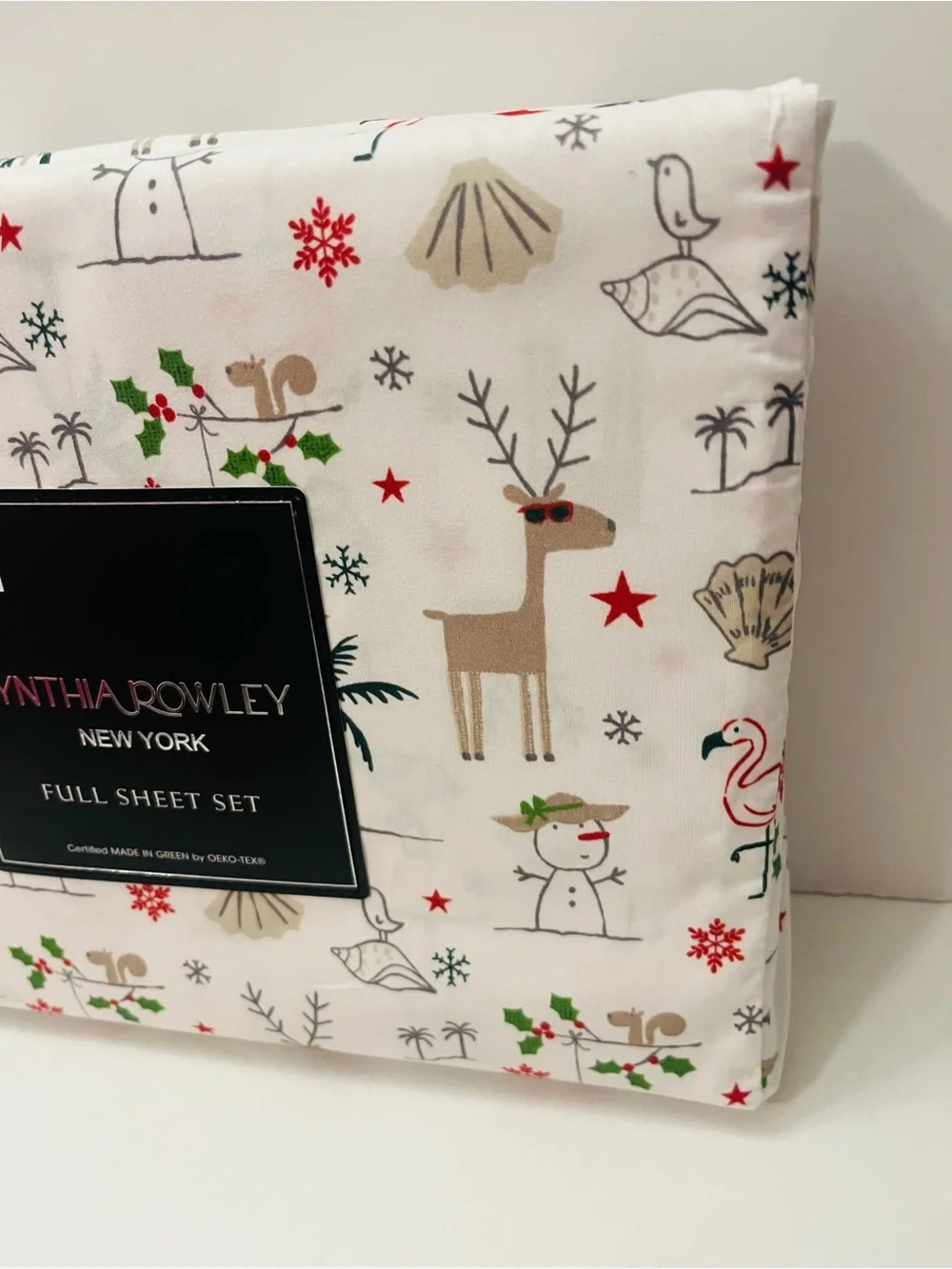 Cynthia Rowley & London Kaye Lot of 2 Full Sheet Sets Parisian Pastry Christmas
